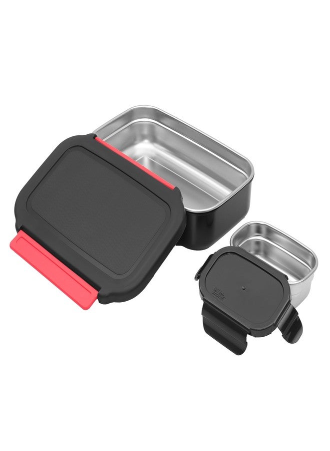 جايبي بلس علبة غداء جاي بي بلس إنستا الداخلية المصنوعة من الفولاذ المقاوم للصدأ للأطفال في المدرسة | حاوية داخلية قابلة للإزالة | آمنة غذائيًا | خالية من مادة BPA، أسود، 900 مل - Image 1